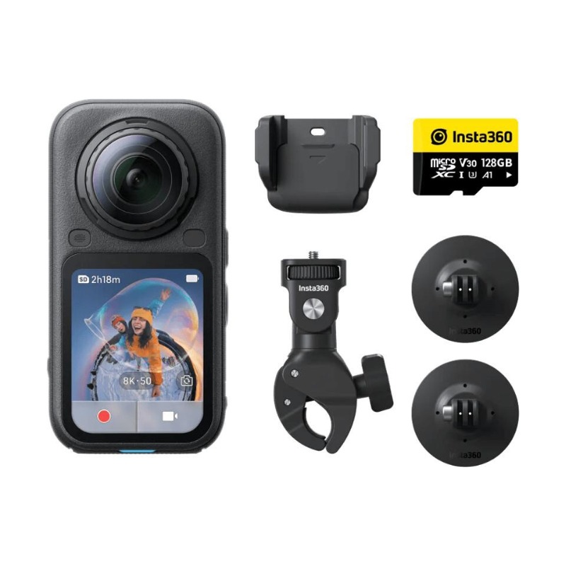Insta360 X6 8K 360° Action Camera – Motorcycle Bundle