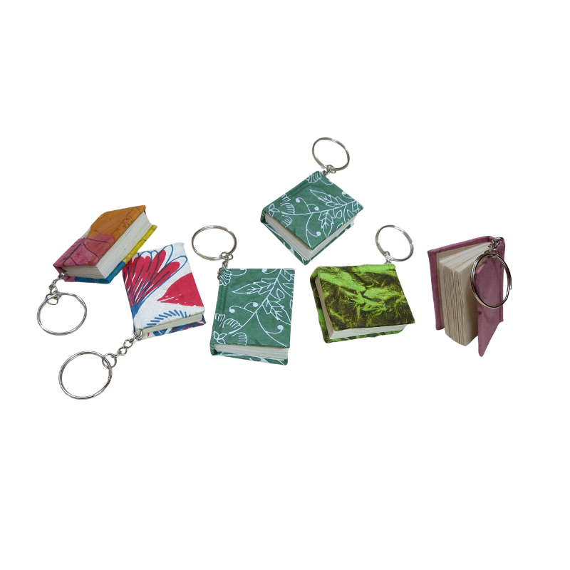 Handmade Lokta Notebook Keychain