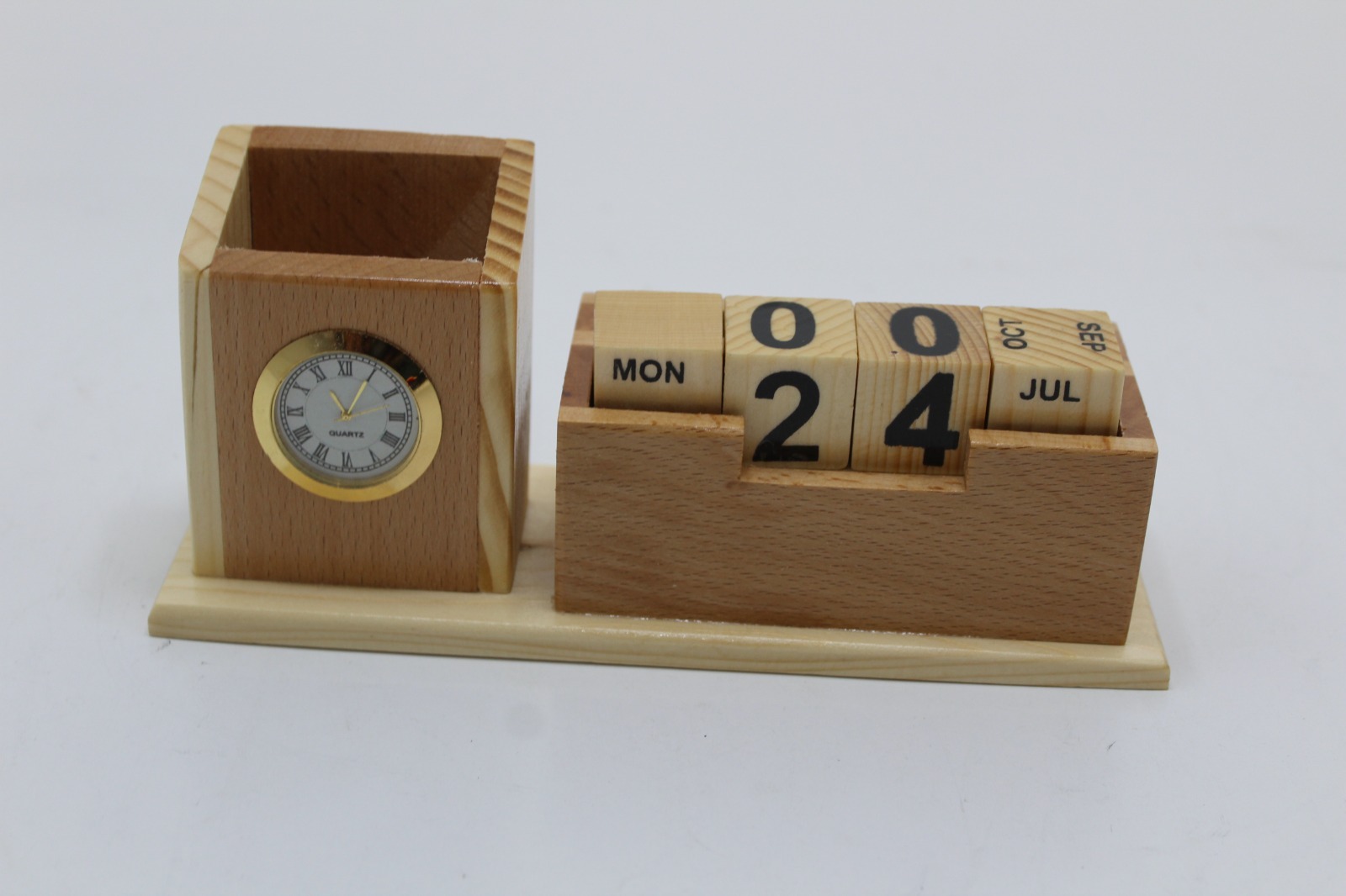Wooden Pen Stand with Calendar